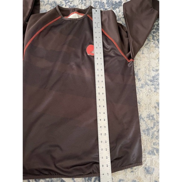 Cleveland Browns Majestic Brown Crewneck Long Sleeve Shirt Therma-Fit Mens Small - Picture 5 of 6